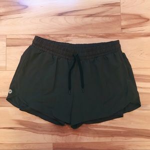 Olive Green Running Shorts with Pockets